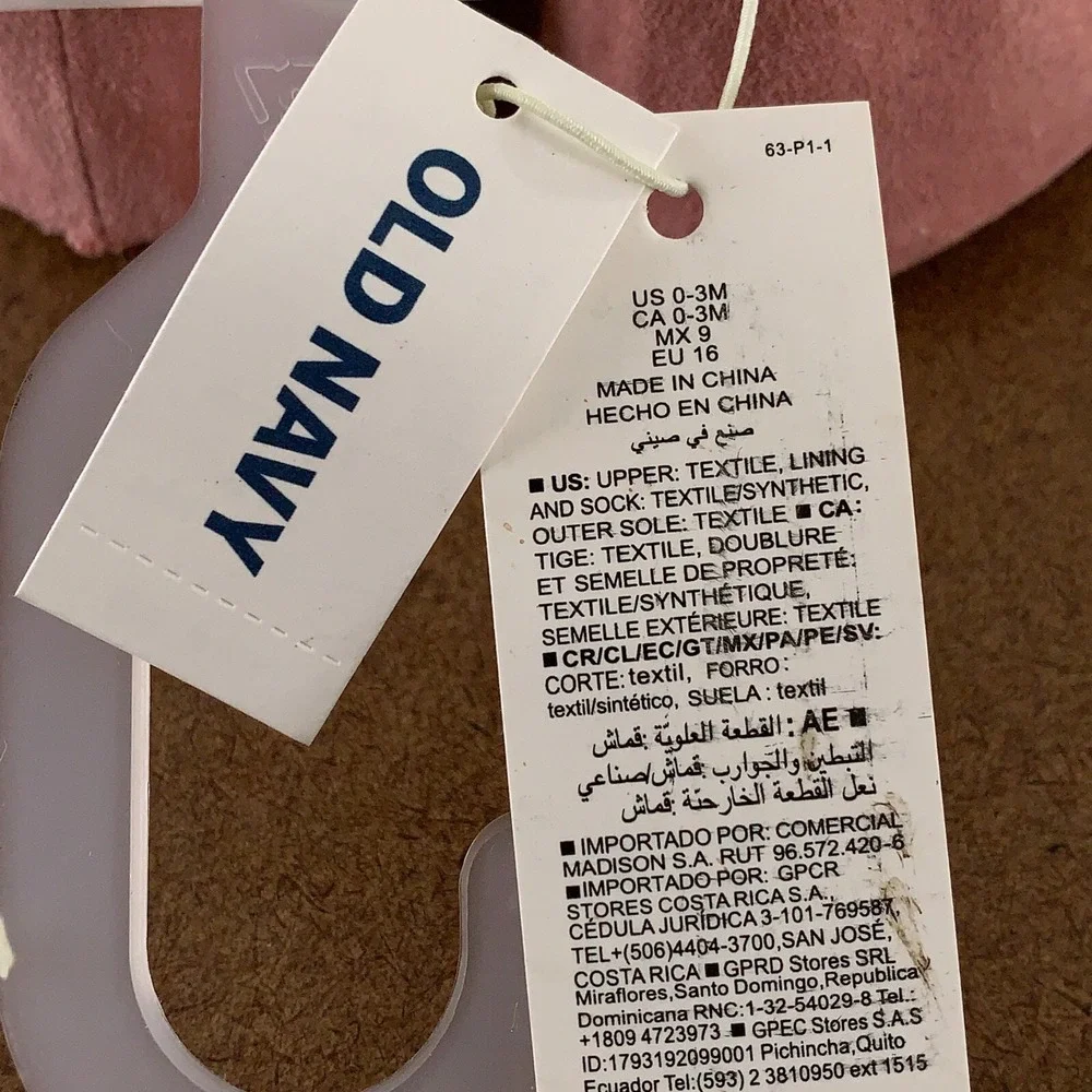 Old Navy Baby Girl Size 0-3 Months Pink Faux-Suede Bow-Tie Ballet Flat NWT *Flaw